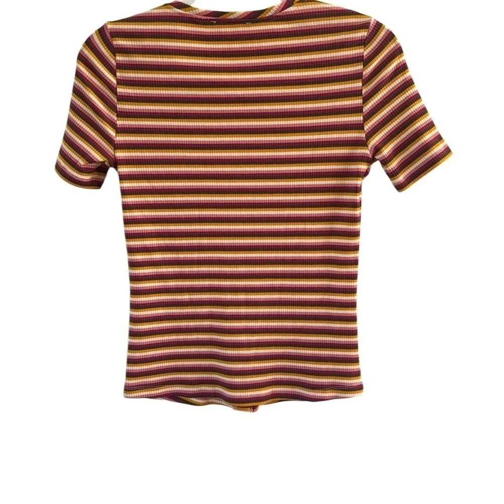 Maeve by Anthropologie Multi Striped Ribbed Top size XS - Picture 3 of 8